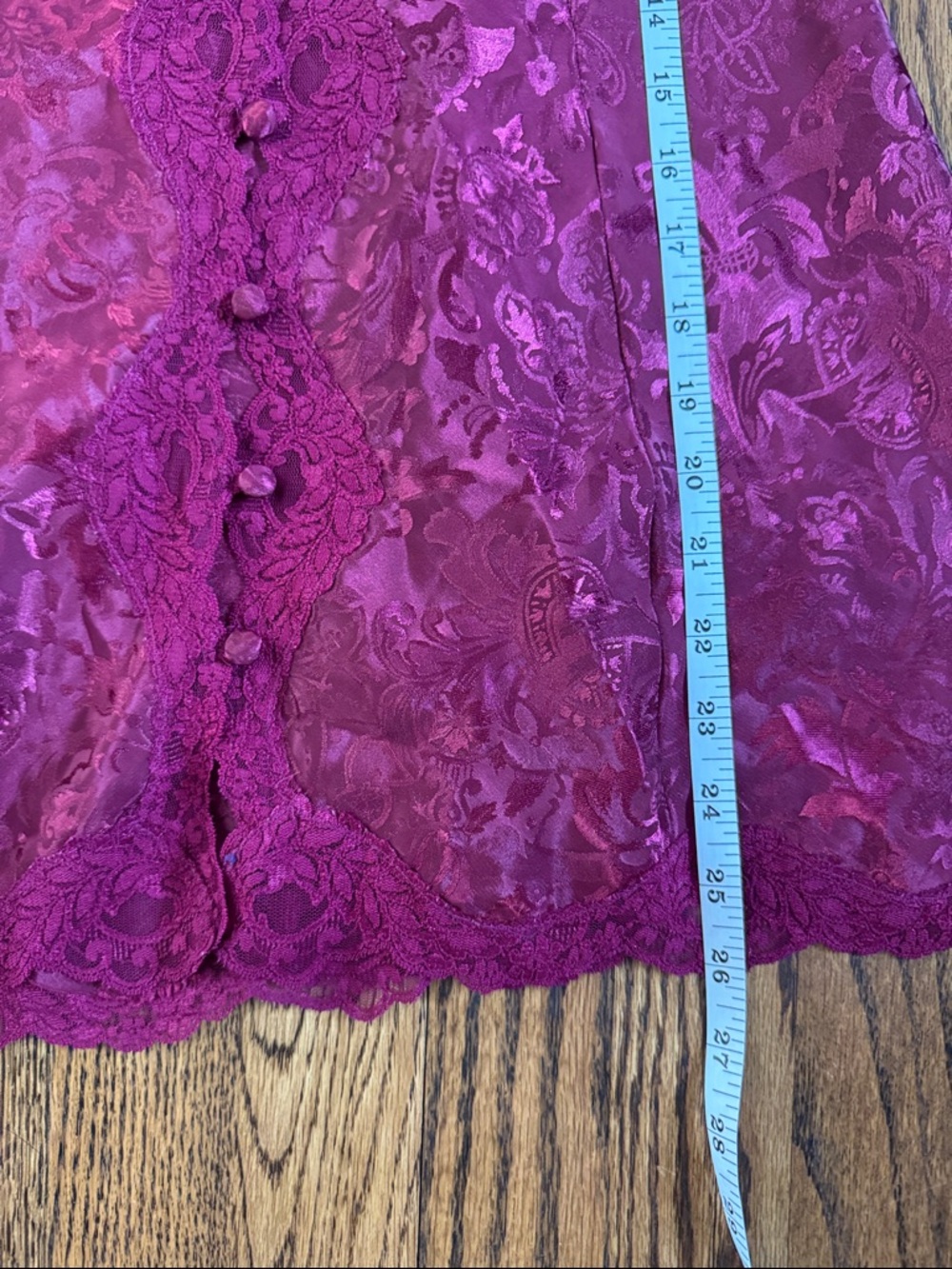 GOLD LABEL VINTAGE Victorias Secret Berry Lace Trim Slip Dress SZ S - Picture 2 of 6